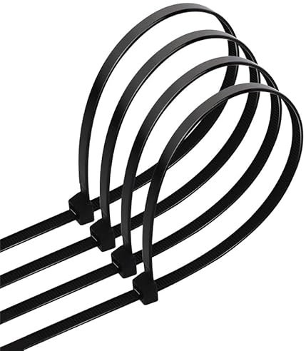 bridas de poliamida negras, 3,6 x 150 mm, pack de 40 unidades, ideales para fijar, agrupar y organizar cables y objetos.