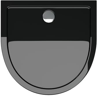 doporro Plato de Ducha Rectangular Acrílico 90x90x4cm en Negro Conexiones DIN apto para Instalación a ras de Suelo Faro4