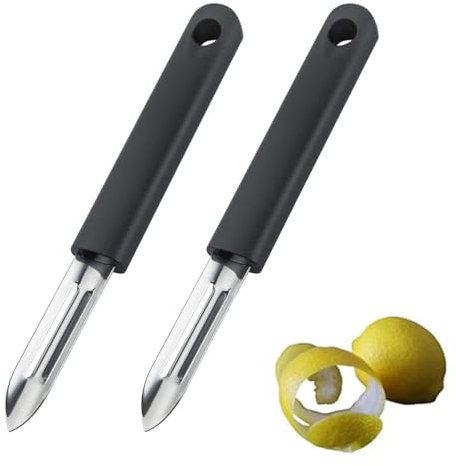 GIONAR 2 Stück Kartoffelschäler, Sparschäler, Gemüseschäler, 17 cm Edelstahl Teilmattiert Potato Peeler Profi Sparschäler, Multifunktionsschäler für Kartoffeln, Gurken, Karotten, Gemüse
