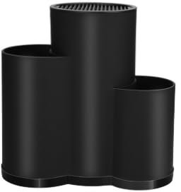 3 in 1 Ceppo Coltelli da Cucina Senza Coltelli - Supporto Universale per Porta Mestoli da Cucina - Ceppo Coltelli Vuoto Rotondo - Organizer Cucina per Coltelli e Utensili (Nero)