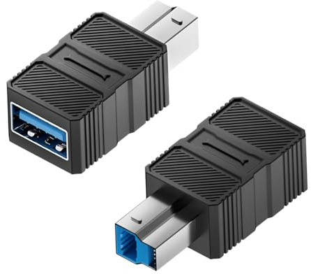 USB A B adapter, USB A B 3.0-adapter - höghastighets dataöverföring för dator, bärbar dator och skanner