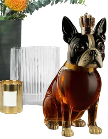 Bourbon Garrafa | Divertida botella de whisky para perro, estatua de animales, accesorios para beber, decoración de mesa para whisky, vodka, vino, tequila, idea de regalo para hombres, padres