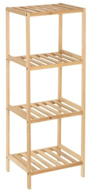 CASASELECCION Estantería con 4 estantes de Madera de Abeto Natural de 35x30x100 cm, Estante Decorativo para almacenaje en Bao, Cocina, salón, Dormitorio, Estilo rústico y Moderno