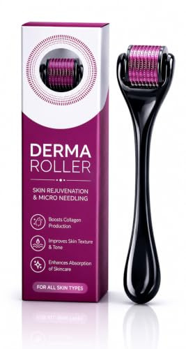 Derma Roller 1mm for Skin, 540 Microneedling Roller Facial Needle Face Roller,Derma Roller for Beard Growth, Hair Growth Roller For Body Face Scalp, Face Derma Roller for Women Home Use.
