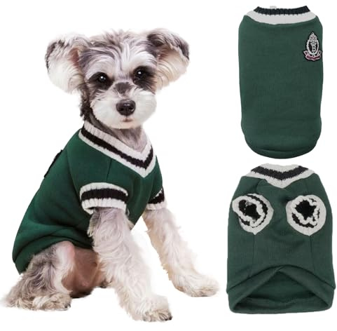 Knitted Vest Dog Jumper, Pet Preppy Cat Jumper, Warm Dog Clothes for Small Medium Large Dogs
