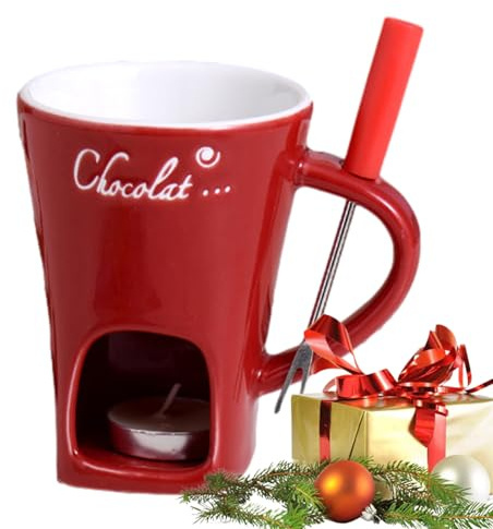 Generico Chokladfondue - 130 ml, keramisk vattenvärmare | Såspersonal - för bufféfester med smör, choklad, ost, karamell, födelsedagar, roliga och roliga tillbehör