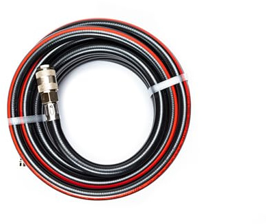 Tubo flessibile per aria compressa in PVC retinato Ø 10 x 15 mm lunghezza 10 mt con raccordi ad attacco rapido universale