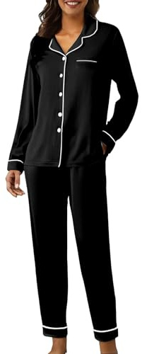 Husdräkt för kvinnor, 2 delar, stora storlekar, enfärgade nattkläder, set | Tvådelade nattkläder med långärmade pyjamastoppar och bekväma pyjamasbyxor lösa vardagskläder eleganta hemmakläder