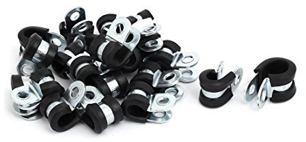 sourcing map 20 Stk 8mm Dmr. Gummi Gefüttert R Form Verzinkt Rohrclip Kabelklemme de
