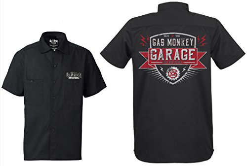 Gas Monkey Garage Workershirt Front Bolted Shield Black-S