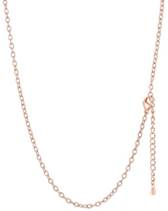 FaithHeart 2 mm rostfritt stål kabelkedja halsband för hänge justerbar storlek 45/50/55/60/65/70/75+5 cm, One Size, Metall, Ingen ädelsten