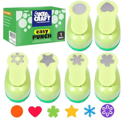 UCEC 6x Motivstanzer Set, Motivlocher zum Basteln mit Papier, für DIY-Geschenkkarten 6.8cm x 4.3cm x 5.5cm