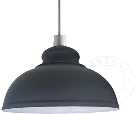 LEDSone Retro Industrial Ceiling Light Vintage E27 Style Curvy Shaped 29cm Easy fit Metal Lampshade for Pendant Hanging Chandelier Lighting