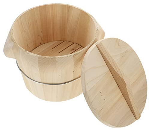 Wooden Steamed Rice Bucket Detachable Bottom with Lid