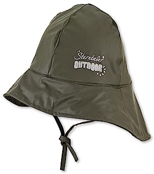 Sterntaler Baby Jungen Regenhut - Baby Uni Regenhut - Wasserdicht mit Bindeband - dunkelgrün, 43