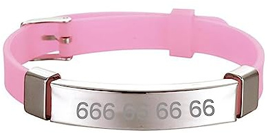 CALLE DEL REGALO Pulseras identificativas para niños personalizada (Silicona rosa)