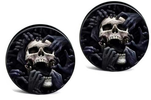 Decentraland 2 Pcs Acrylic Skull Ear Gauges Ear Plugs Stretcher Expander Piercing Jewelry Hypoallergenic 9/16(14mm)