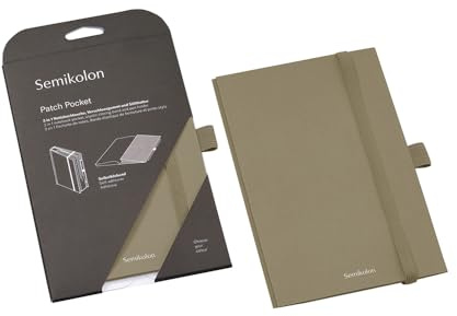 Semikolon 370997 Notebook Pocket 3-in-1 - Falttasche für Notizbuch A5 - mit Gummiverschluss und Stiftschlaufe - Fango