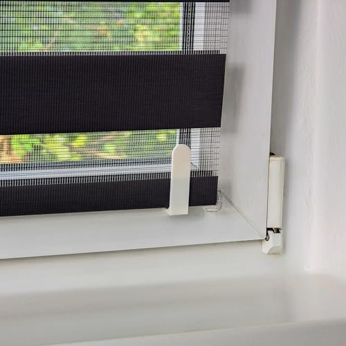 RolloFix Double Roller Blind Holder - Pendulum Lock - Prevents Free-Hanging Roller Blinds - Easy Installation without Drilling - Self-Adhesive & Durable - Suitable for Clamping Roller Blind & Zebra
