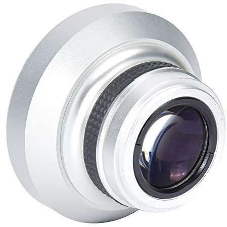 Obiettivo Fish Eye da 37 Mm 0,25X per Fotocamera, Obiettivo Aggiuntivo per Obiettivi per Fotocamera Calibro 37 Mm, Lega di Alluminio Argentata per Riprese Macro Ravvicinate,