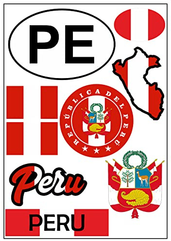 Daged Peru Aufkleber Karte Stickerbogen - PKW Auto Motorrad Biker Flagge Fahne Deko AK