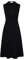 Cocktailkleid Damen Elegant A-Linie Plissee Abendkleid mit Dekorativen Knöpfen für Business Party Schwarz L