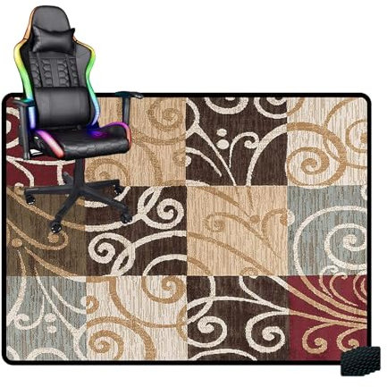 Floor Chair Mat for Laminate Protection with Rug Grip Scratch Resistant Desk Chair Mat for Hard Floors Gaming Carpet Included (Color 2 120x140CM)