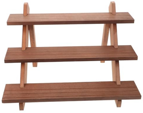 IWOWHERO Supporto per Piante Legno Espositore Multi Vasi Organizer da Tavolo per Piante e Fiori Design Stile Rustico Legno Naturale