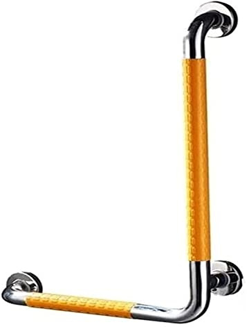 Baño para Agarraderas Barra de apoyo for bañera en forma de L, de acero inoxidable 304, con soporte de seguridad en cromo pulido en ángulo.