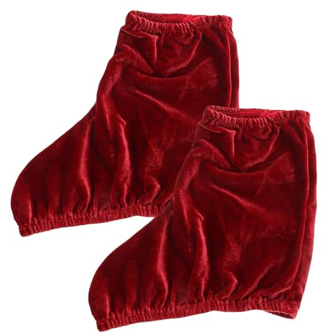 iplusmile Protège-Chaussures de Patins à Glace en Tissu Polyester Élastique Rouge Couvre-Bottes Antidérapant pour Patins Artistiques Trempés 1 Paire Accessoire Polyvalent pour Patinage