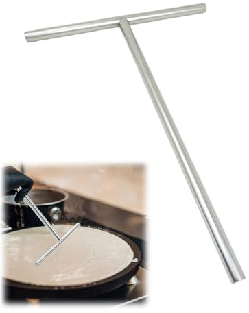 BLPRKOT Acero Inoxidable Distribuidor de Crepes y Espátulas, Esparcidor de Masa en Forma de T, Esparcidor de Crepe Inoxidable, Hacer Crepes Tortitas, para Cocina Doméstica Utensilios de Repostería