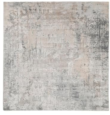 RugVista Ritz, Teppich, Moderne Teppiche, 250 x cm, Quadratisch, Niedriger Stapel, Wohnzimmer, Esszimmer, Schlafzimmer, Küche, Nur chemische Reinigung, Oeko_tex_100, Hell Grau