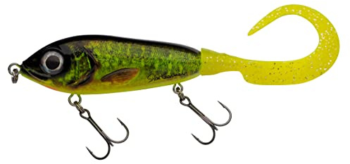 Abu Garcia Svartzonker MCMY Tail Jerkbait, Genomskinlig High-Impact Abs, Miljövänlig Vikt, Realistisk 3D-Effekt, Designad I Sverige För Sötvatten- Och Saltvattenfiske, Yellowfin Perch 17 Cm