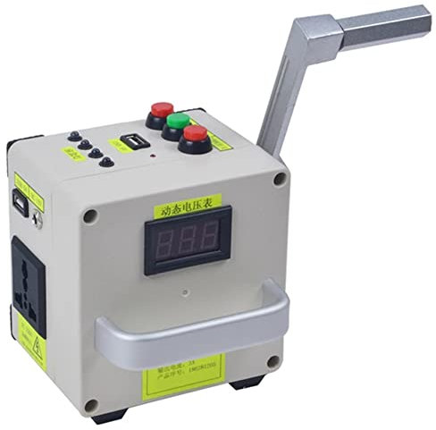 ASXZ Generatore a manovella ad Alta Potenza da 220V, Caricatore di Emergenza per Alimentatore Portatile, generatore di Ricarica per Notebook per telefoni cellulari all'aperto,Grigio