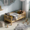 RIVERBANK Kinderbett 80x160 mit Rausfallschutz. (Natur) Kleinkind Jugendbett Massivholz Kiefer Bettgestell mit Lattenrost & Stauraum. Kinder Bett für Mädchen oder Jungen.