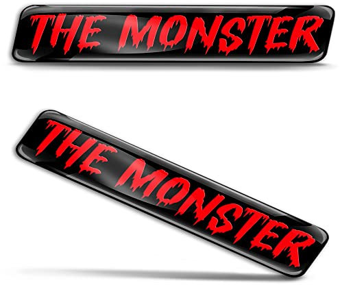 Biomar Labs 2 x 3D Gel Silikon Aufkleber Monster Badge Stickers Autoaufkleber Auto Motorrad Fahrrad Fenster Tür Laptop KS 36