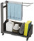 youjia Spülbecken Organizer Schmal Sink Organizer Hängend Spüllappenhalter Schwammhalter Lappenhalter Spülbecken Caddy Organizer Edelstahl mit Handtuchhalter Abflusspfanne Küchen Zubehör Schwarz