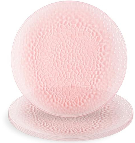 Blue Sky Organische Platzteller, gehämmert, Kunststoff, 33 cm, Rosa, 4 Stück, langlebig und stilvoll für elegante Essveranstaltungen