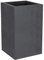 EDA Basalt'Up Blumentopf, quadratisch, hoch, 36 l, Beton-Optik, einwandig, Wasserspeicherbereich, 29,5 x 29,5 x 49,5 cm, Anthrazitgrau