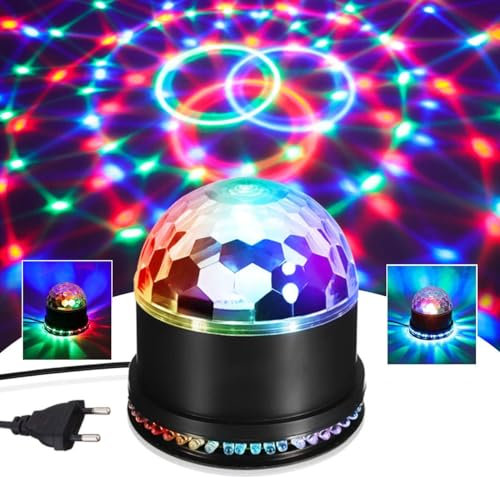‌Boule Disco, BLITZWILL 5W LED Lumière Disco RGB 51 LEDs Musique Contrôlée et Mode Automatique avec Prise UE, Lumières de Scène Disco Fête Lumière Décoration pour la Maison Anniversaire Noël KTV