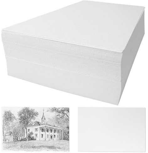 80 Sheets Watercolour Paper Bulk, 140 lb/300 GSM Cotton Cold Press Water Colour Paper for Students Adults Artists Drawing Painting Supplies Postcards, White, 5 x 7
