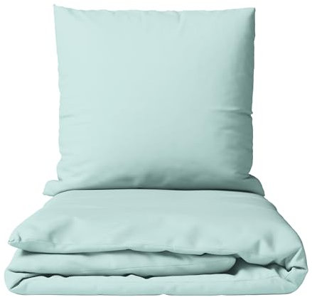 Leonado Vicenti Bettwäsche Hellblau Einfarbig 135x200 cm Deckenbezug 80x80 cm Kissenbezug Set Garnitur mit Reißverschluss