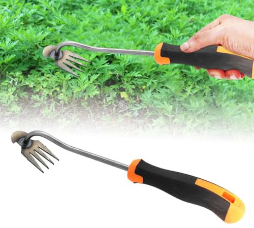 FUXNGZI Gartenarbeit Hand Unkrautstecher, Entwurzelungswerkzeug, Manueller Unkrautjäter, Unkrautjäter mit Langem Stiel, Unkrautstecher Edelstahl, Gartengeräte zum Entfernen von Gartenunkräutern (D)