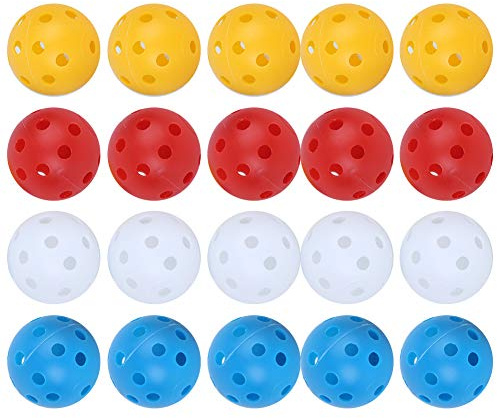 20 St Pack övningsgolfbollar wiffle ball Plastluftflöde Ihålig Golfträningsboll i Blandad Färg, Golfbollsträning Inomhus för Golfsporttillbehör Standard