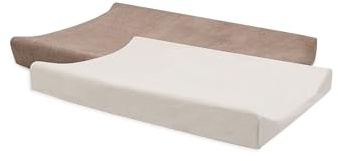 Jollein Wickelauflagenbezug Frottee – Milky Coffee/Ivory – 2er Pack – 50x70cm – 85% Baumwolle, 15% Polyester – OEKO-TEX Zertifiziert – Bezug Wickelauflage