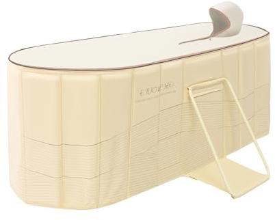 TFGXUE Vasca da Bagno Pieghevole per Adulti, Vasche da Bagno Mobili con Coperchio Isolato, Isolamento Rinforzato a 5 Strati, Supporto Triangolare Stabile, Vasca per Bagno di Ghiaccio, per Spa