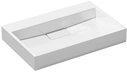 Durovin Bathrooms Luxurious Cast Stone Resin Bathroom Basin - Wall Hung Or Countertop Basin Sink No Tap Hole - Concealed Waste - 600 x 380mm (WXD)