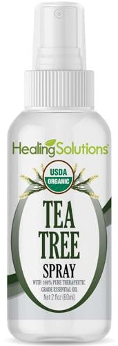 Organic Tea Tree Spray – Water Infused with Tea Tree Essential Oil – Certified USDA Organic - 2oz Bottle by Healing Solutions