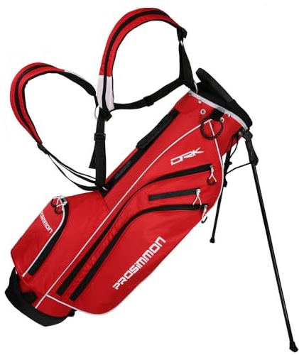 Prosimmon Golf DRK 7 Lightweight Golf Stand Bag with Dual Straps Red/White