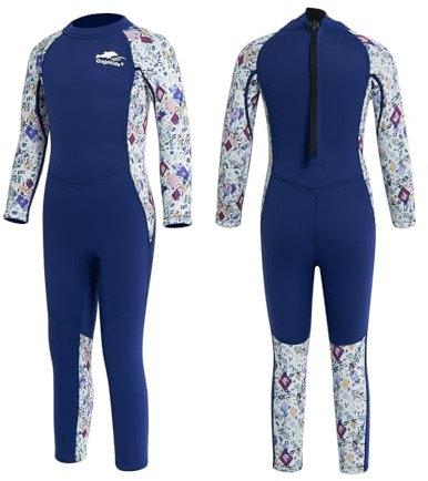 Gogokids Kinder Neoprenanzug 2,5mm, Neopren Thermische Badeanzüge mit UV 50+ Schutz für 3-10 Jahre Mädchen Jungen Schwimmen, Surfen, Tauchen, Schwimmunterricht